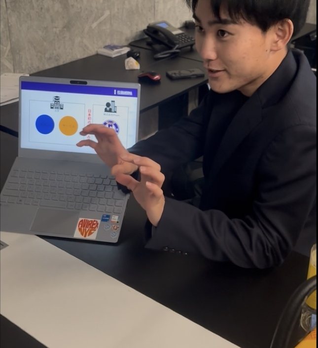 プレゼンテーションを行う選手
